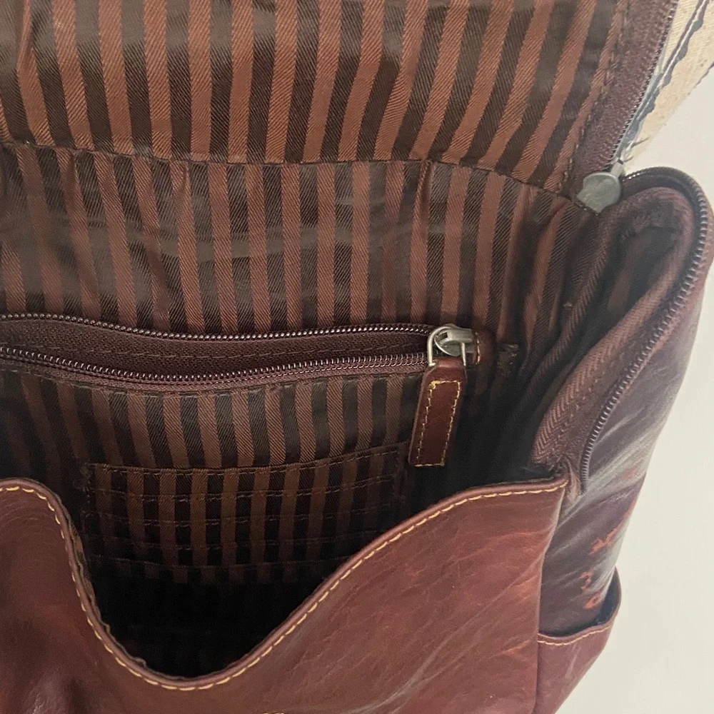 Jack Georges Voyager Brown Leather Backpack Crossbody Bag | Vintage Travel Style